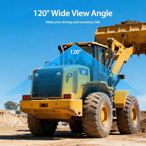 Image of ZEROXCLUB 4 Wired Backup Camera System, 10 inch 1080P Monitor IP69K Waterproof Vibration-Proof 10G Rear Side View Camera, Quad Split Screen for Tractor, Truck, Trailer, Combine, Heavy Equipment, BH104