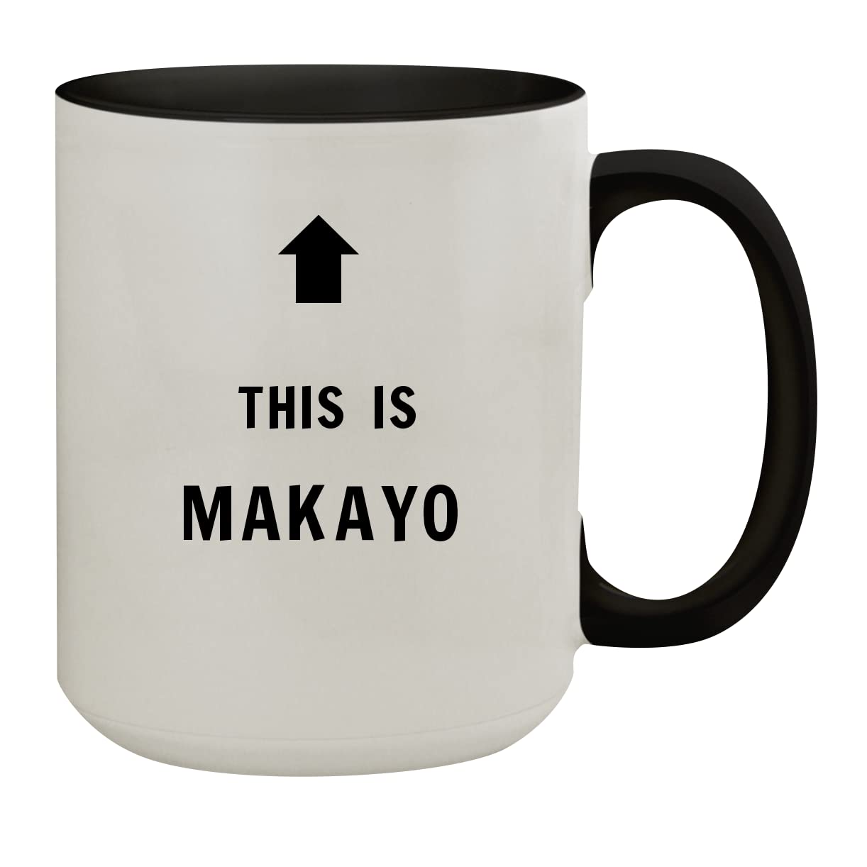 Molandra Products This Is Makayo - 15oz Colored Inner & Handle Ceramic Coffee Mug, Black