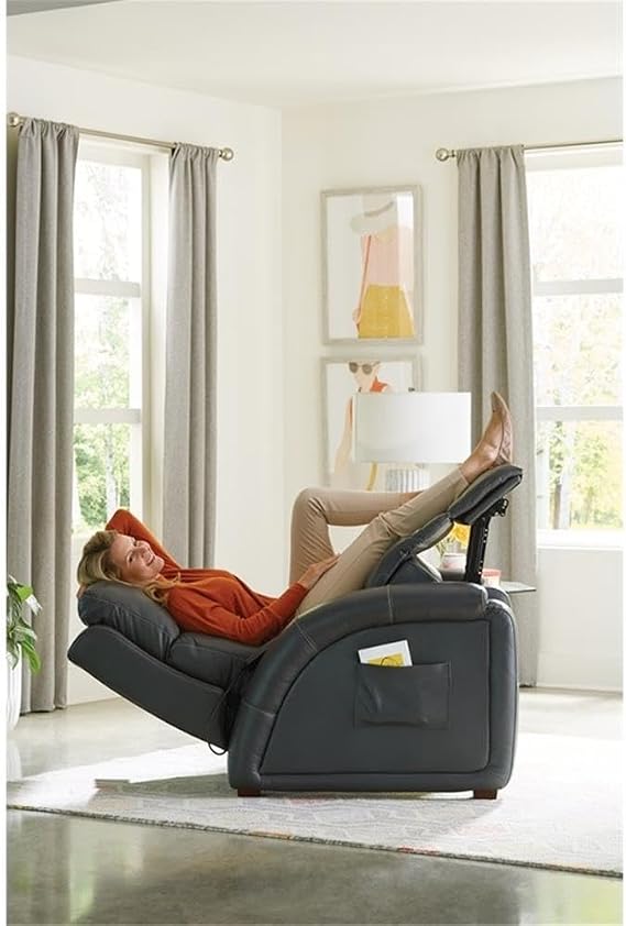 Catnapper Decompress Power Zero Gravity Recliner in Gray Leather