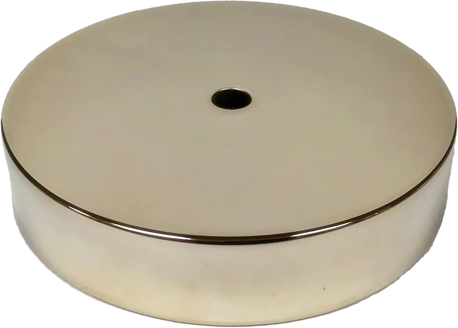 Lamp Base-Metal-5"-Round-Available in 4 Finishes: Antique Brass, Polished Brass, Polished Nickel or Matte Black (1 Pc.) (5" MTL-Round-AB)