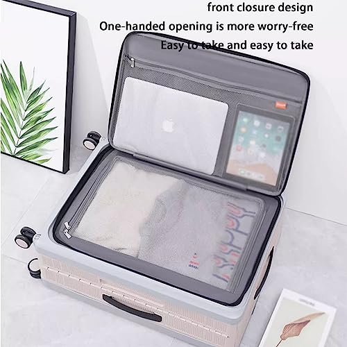 Foldable Suitcase, Front Opening Silent Combination Box, Universal Wheel Boarding Trolley Case, Three-speed Adjustable Trolley,for Travel, Apricot3