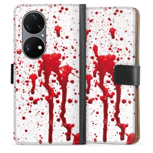 Etui Huawei P50 Pro rabat aimanté motif sang Halloween fini mat