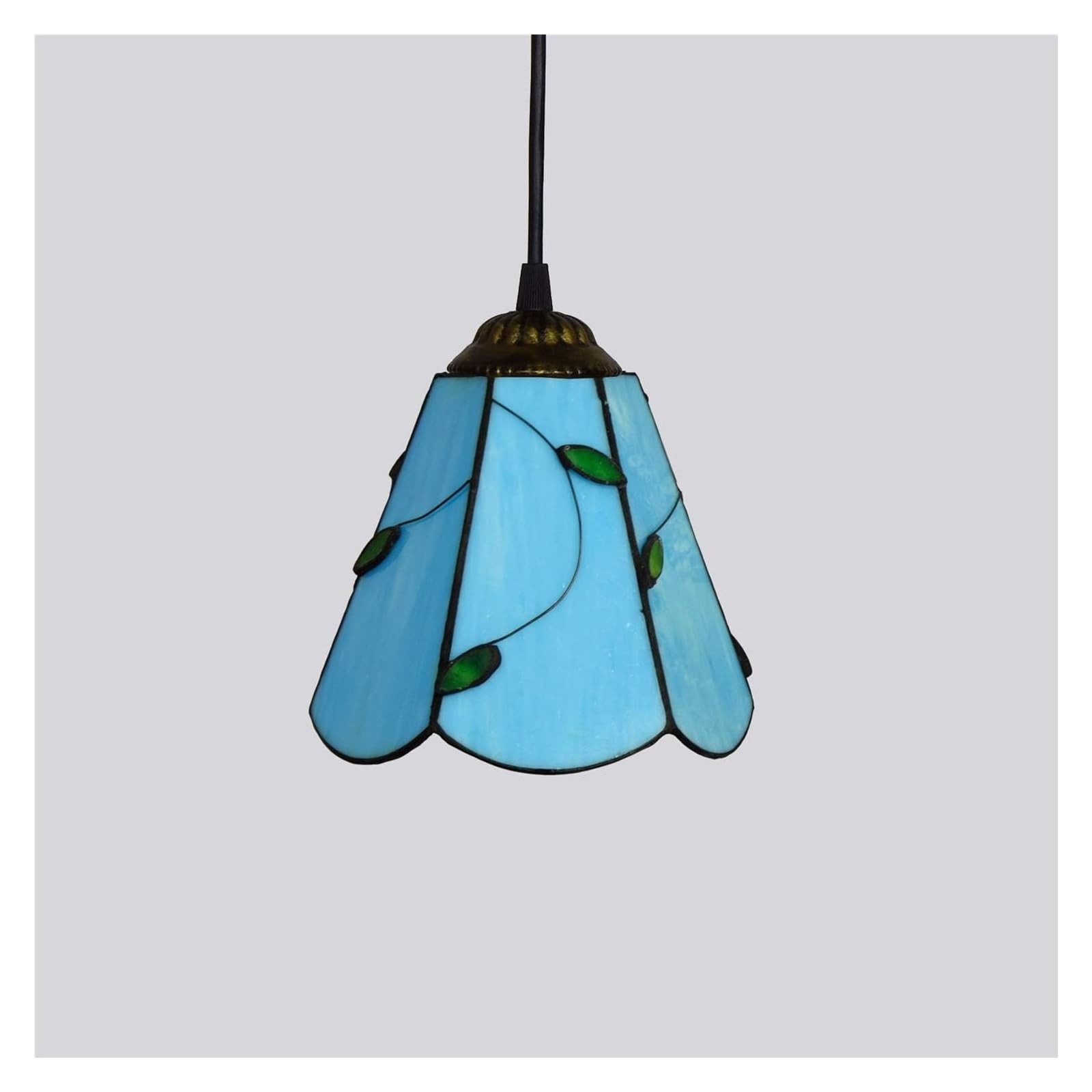 RWRAPS Tiffany Corridor Salle à Manger Lustre 6 Pouces Petite Lampe à Suspension Feuilles de Verre Plafonnier Abat-Jour pour Salle à Manger Île Chambre