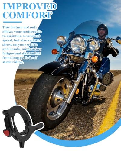 HUVZOR Motorrad Tempomat Gasassistent, Gasgriff Hilfe Bottom, Drosselklappenschloss, Motorrad Tempomat Gasschloss Kit, Einstellbare Steuer Drosselklappen Hilfsschloss für die Meisten Motorräd