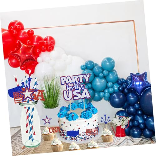 Mipcase 20 pitillos de papel coloridos para fiestas patrióticas miniatura 4