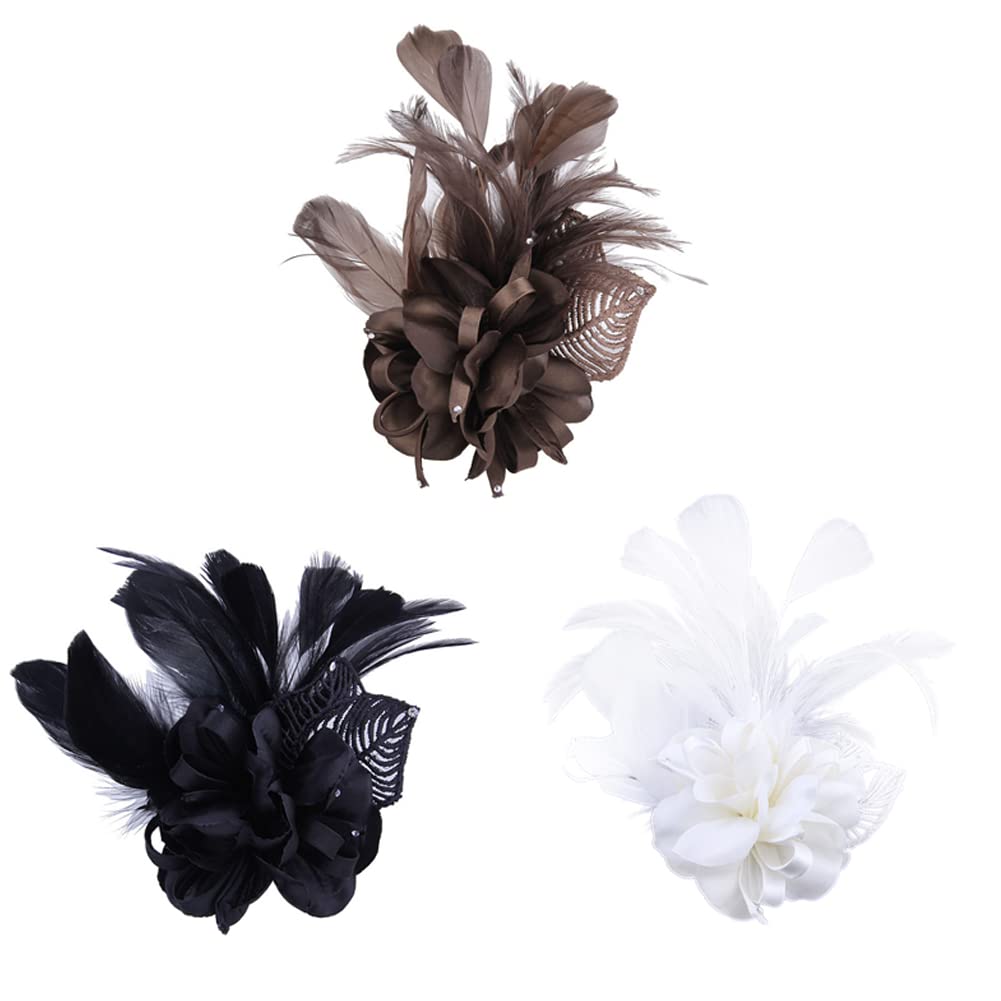 Broche élégante pour femme en cristal et strass au design de plume raffinée