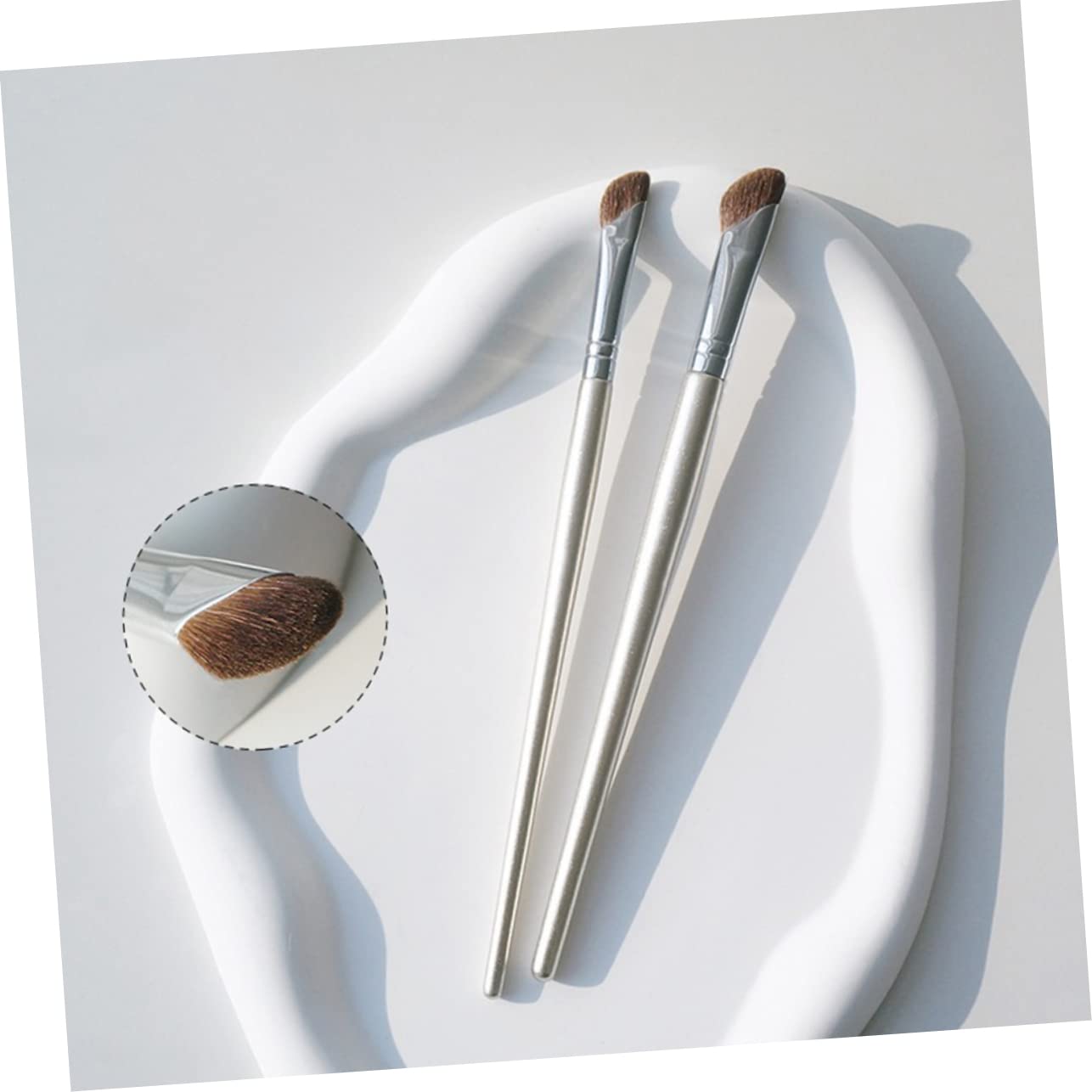 Beavorty 5 Set Di Pennelli Angolati Ergonomici Per Il Contorno Del Naso Ombretto Accessorio Per Il Trucco Sicuro E Delicato Sulla Pelle 4 Pezzi * 5