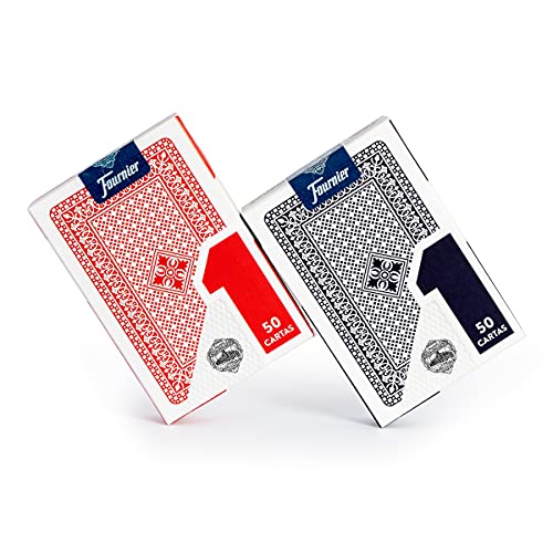 Pak van 2 Spaanse Fournier Nr. 1 Speelkaarten in Kartonnen Etui (2X Rood 40C) - Image 4