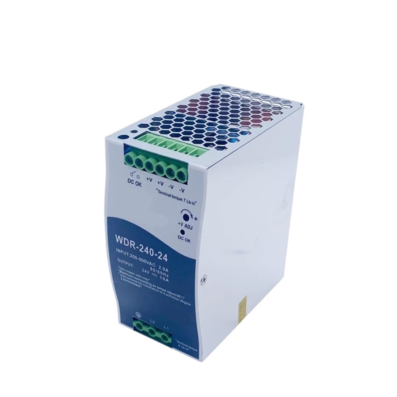 Alimentation électrique ferroviaire, Alimentation à découpage sur rail DIN WDR-240-24 240 W, sortie simple, 24 V, 10 A, lot de 2