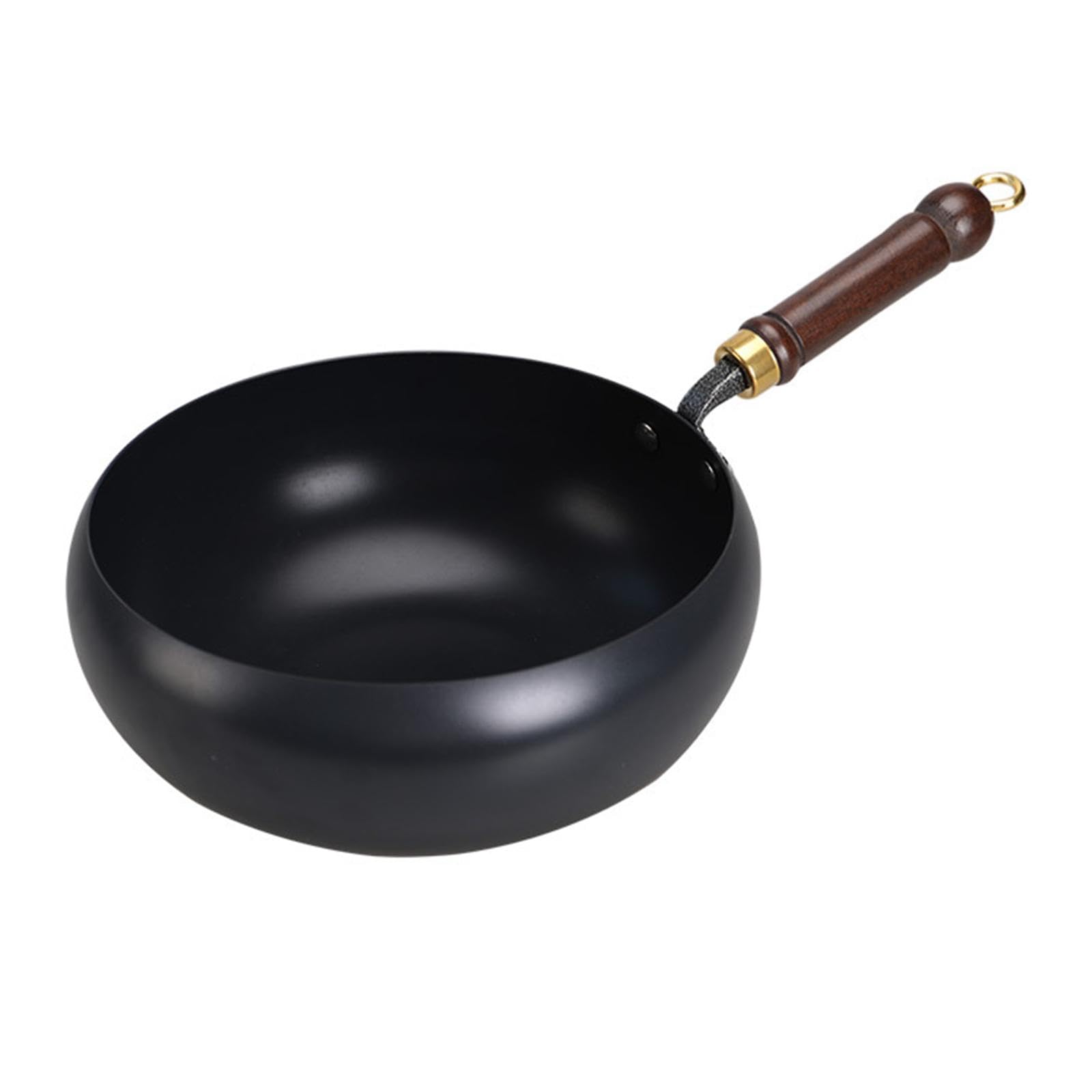 Wok Antiaderente per Cucinare, Manico Ergonomico, Adatto per Cucinare Cottura, con Coperchio, Padella Ideale per.., Copertura in vetro da 28 cm