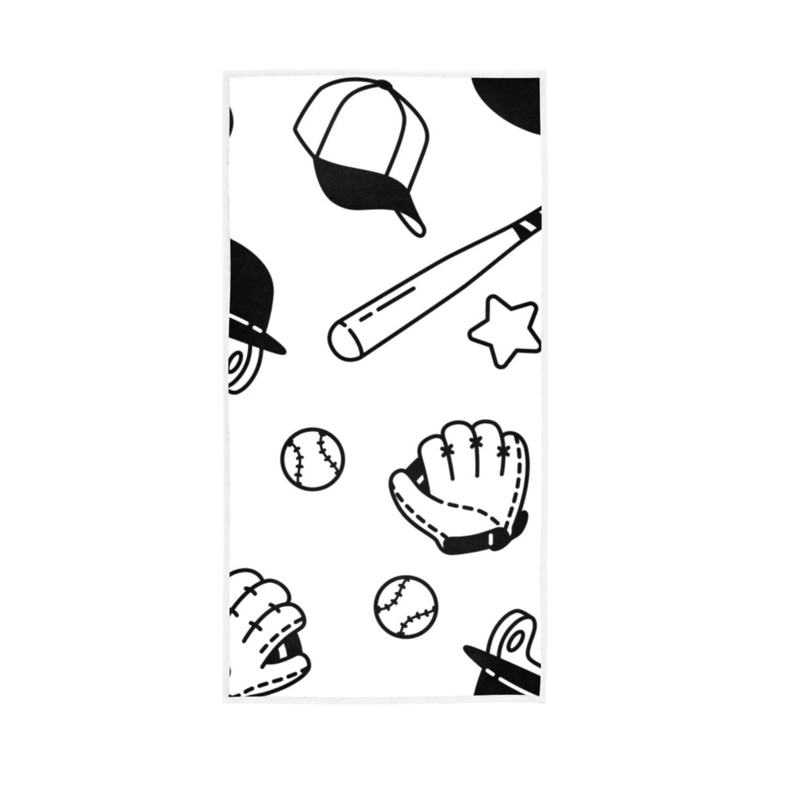 HUYGD Baseball Soft Ball Towles, 15 x 30 Inches, Spa Facial Towels Hotel Hand Towels