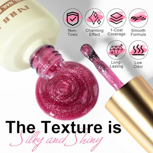 NXJ Infilila Esmalte Gel Ojo de Gato 15ML Rojo Rosa miniatura 2