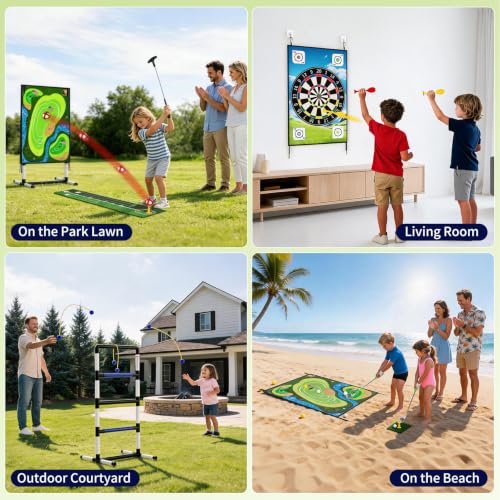 AOSITE 4-in-1 Golf Game Set for Kids & Adults, Family Backyard Party Toy - image 6