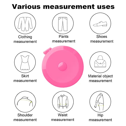 Gdminlo F059 3 Pack Tape Measure Measuring Tape For Body Craft Weight Loss Measurements Retractable 60-Inch 1.5 Meter thumb #5