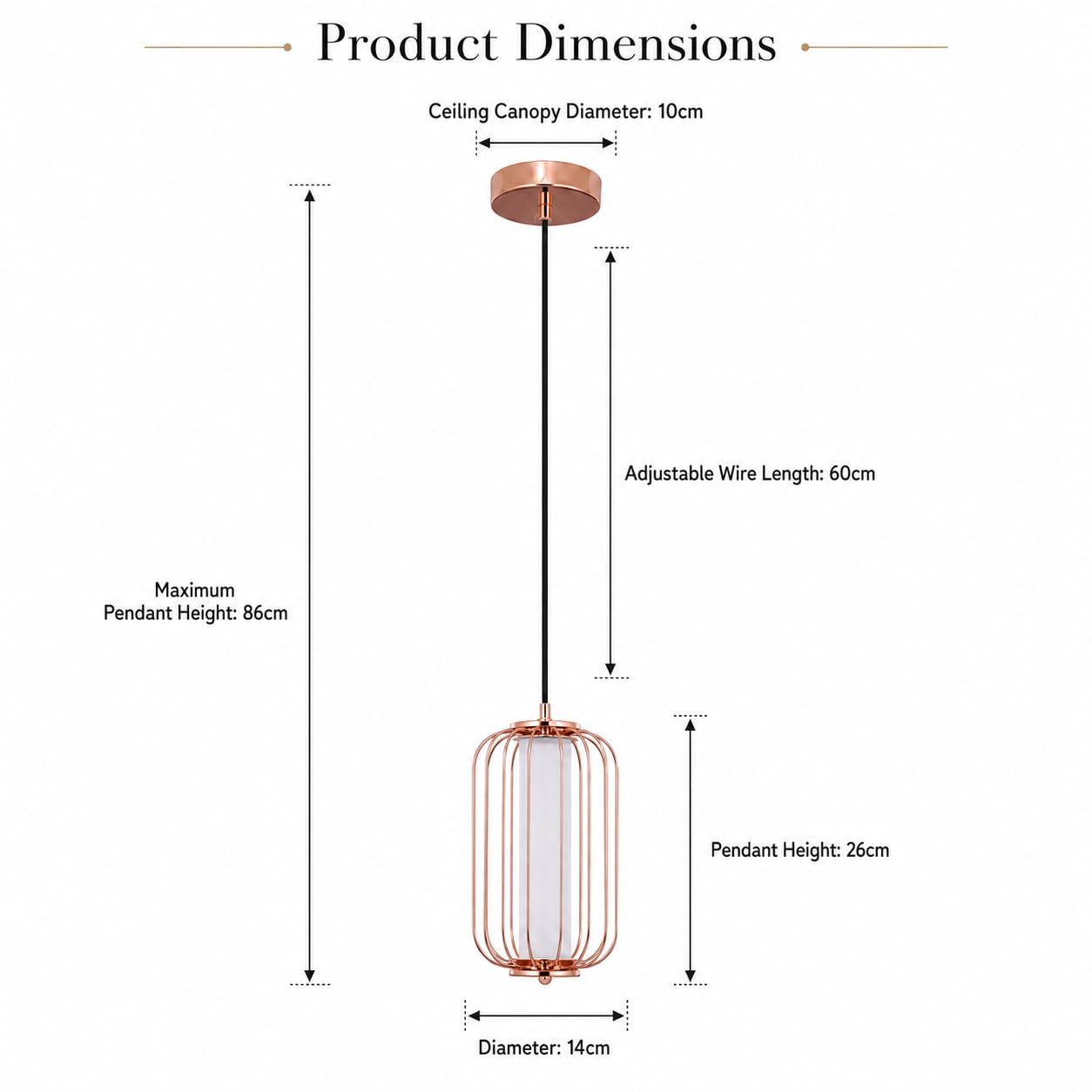 Proudome Rose Gold LED Hanging Light, 3 Color Mode Pendant Ceiling Lamp 4