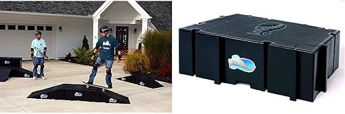 Landwave Skateboard Ramp Park Starter Pack con 2 rampas y 1 cubierta de aterrizaje y cubierta Landwave