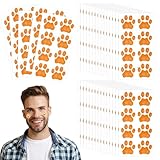 Fullhawl 120 Pairs Orange Eye Black Bulk Tiger Paw Football Stickers Sport Glitter Eyeblack Sticker Team Spirit Accessories for University College Game Day Sports Fans Themed Party Supplies