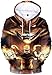 OLIPHEE Jungen Hoodie 3D-Druck Japanischer Anime Motiv Pullover Fashion Kapuzenpullover (Tier,XXL)