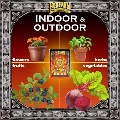 FoxFarm Cream of The Crop 50/50 Growing Media, 2cu ft - Facilitating Aeration and Drainage, for Indoor/Outdoor Container Gardens - Ideal for Use with Customized Feeding Schedules