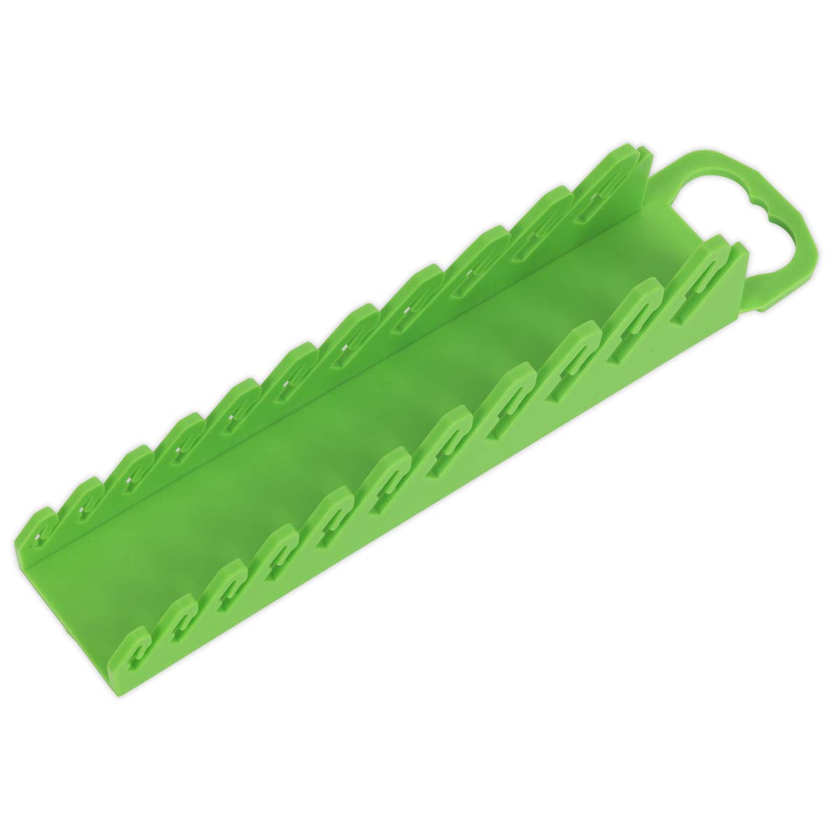 Sealey WR10HV Spanner Rack Capacity 10 Stubby Spanners Hi-Vis Green