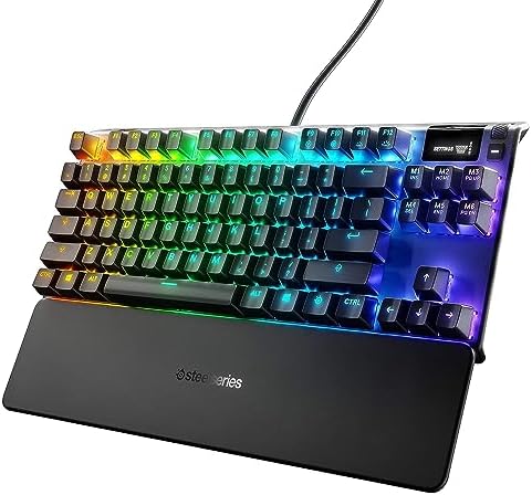 SteelSeries USB Apex Pro TKL Mechanical Gaming Keyboard – World’s Fastest Mechanical Switches – OLED Smart Display – Compact Form Factor – RGB Backlit