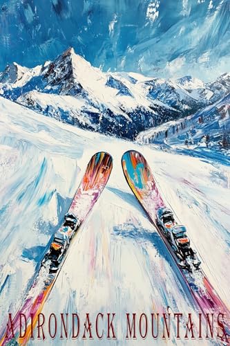 Fun Skiing Adirondack Mountains NY Vintage Poster 20