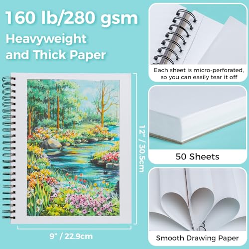 Ohuhu 9"x12" Double-Sided Bleedproof Marker Pad Art Sketchbook for Drawing by Ohuhu - Used condition - Image 3