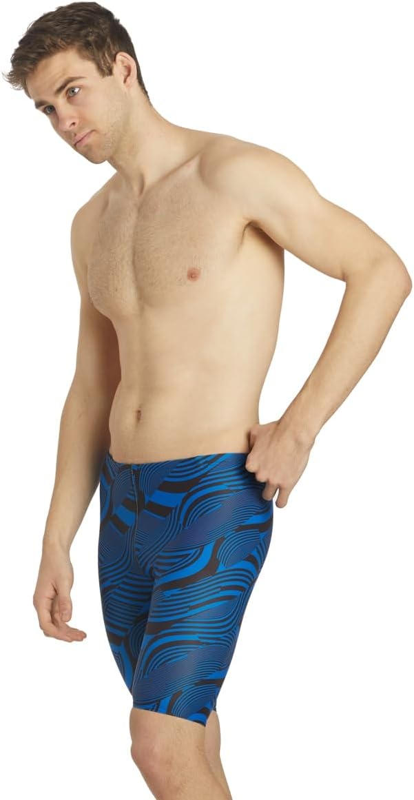 iSwim Essential Solid Jammer Swimsuit – Men's & Boy's Training Swim Shorts, Quick Dry, UPF 50+, Front Lined, Athletic Fit