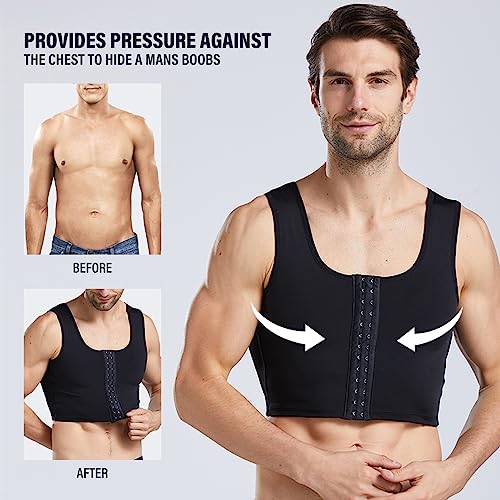 Mens Hide Gynecomastia Corset Vest Adjustable Compression Chest Binder for Men to Hide Moobs3