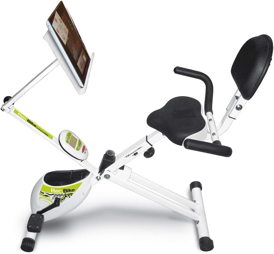 Tecnovita Rec-Bike Folding Exercise Bike Stand for Unisex Adult Reading, White