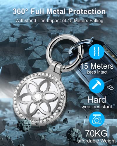 2 Pack Airtag Holder - Airtag Case With Key Ring - Air Tag Keychain For Apple Airtags - Metal Protective Air Tag Holder For Dog, Cat, Kids, Keys, Wallet, Backpacks Compatible With Apple Airtag #TOP3