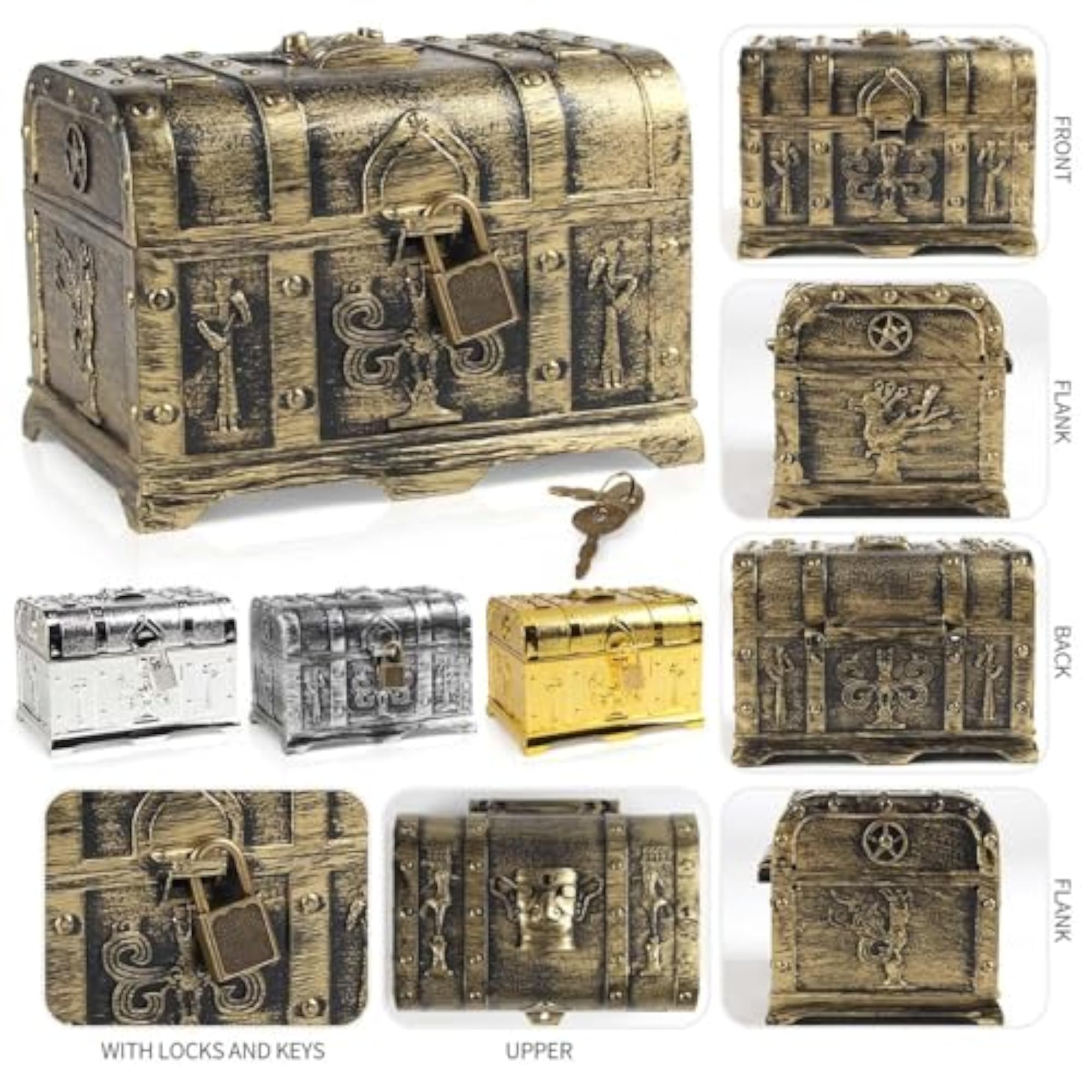 Antique Pirate Treasure Chest for Brooches and Bracelets