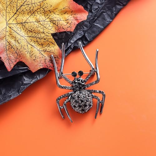 Image of YOQUCOL Halloween Spider Shape Brooch Pins for Women Girls Gift