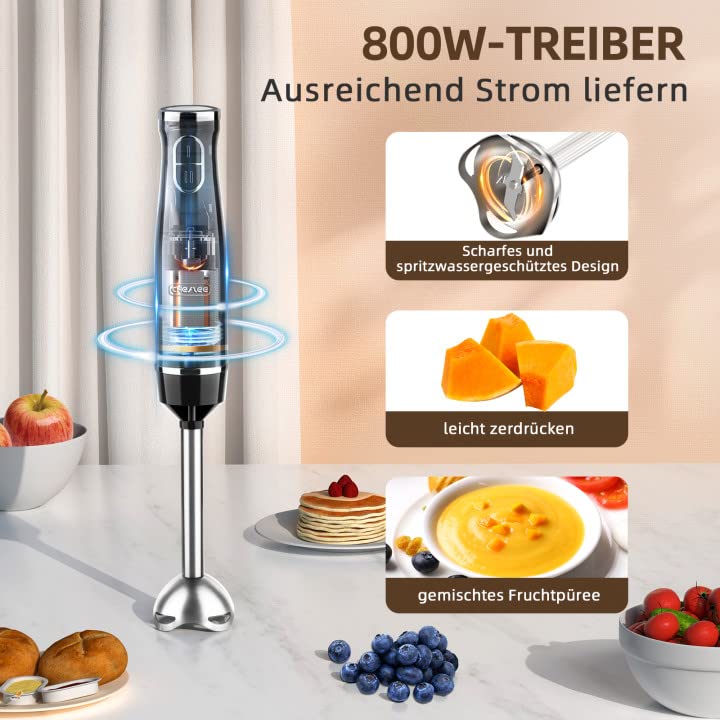 Batidora de mano multifuncion 5 en 1 para preparar purés y repostería saludable en casa 5