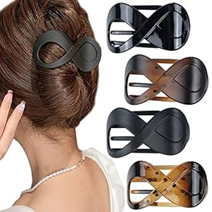 4 PCS Hair Claw Clips Black Hair Clips Large Acrylic Non slip Hair Claw Clip French Matte Hair Clips 4 Colors Hair Accessories for Girls and Women(Bright black, bright brown, matte black, matte brown)