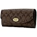 COACH SIGNATURE POP SLIM ENVELOPE WALLET BROWN BLACK F52601 IMAA8