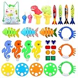 FICUS Pool Toys for Kids Ages 4-8,31PCS Swimming Pool Toys for Kids Pool Diving Toys Games,Underwate