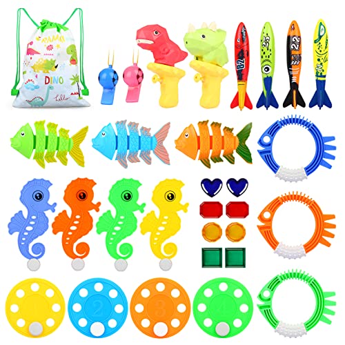 Ficus Pool Toys For Kids Ages 4-8,31Pcs Swimming Pool Toys For Kids Pool Diving Toys Games,Underwater Pool Toys Training Diving Swim Toys For Boys Girls Toddlers Age 3+ #TOP3