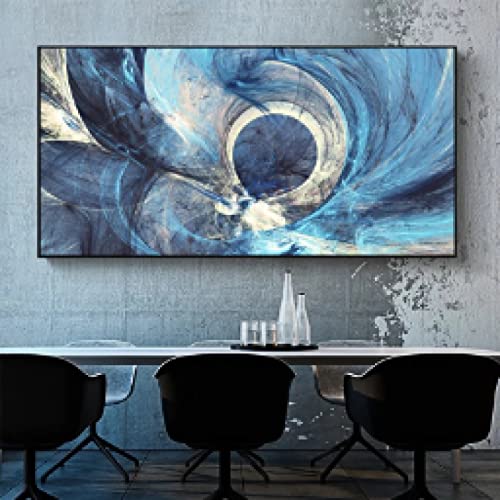 Toile bleue abstraite moderne affiche salon et impression murale - 3