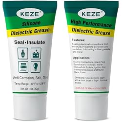 Keze Dielectric Grease for Electrical Connectors Spark Plug Automotive | Electric Grease Light Bulb Sockets Boot Battery Terminal Electric Grasa Marine Corrosion Salt Dirt Inhibitor, 1 Oz-2 Pack