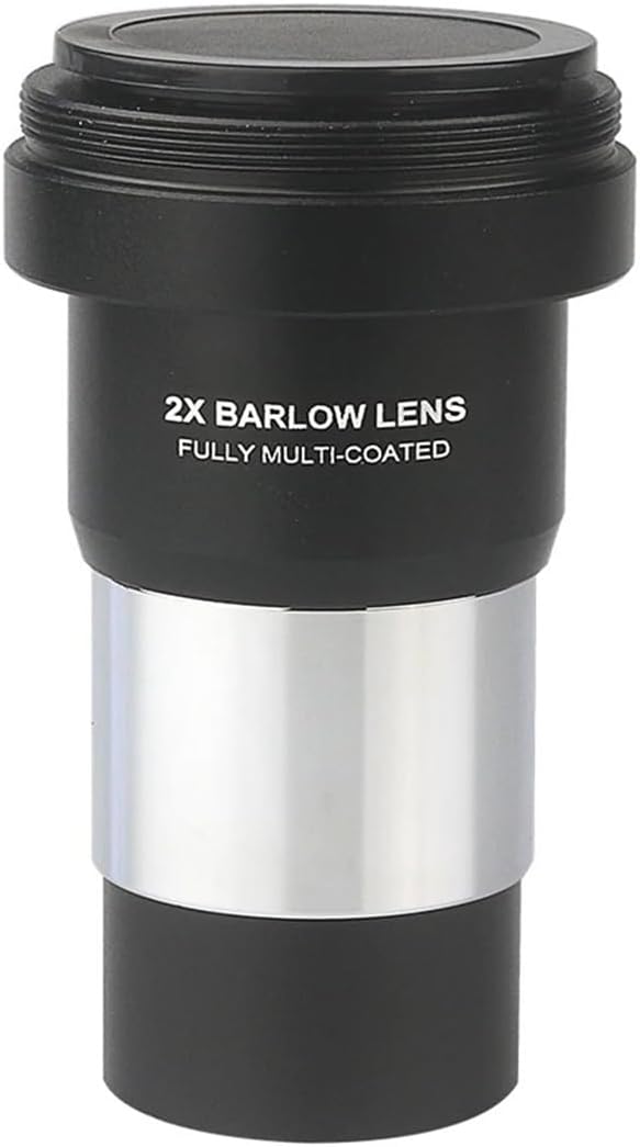 Astrophotography Accessories 1.25" 2X Barlow Lens Fully Multi-Coated Metal with M42x0.75 Thread Camera T Ring for Telescope Eyepiece