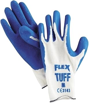 Memphis 9680 Flex-Tuff Cotton/Poly w/Blue Textured Latex, Size Medium 12 Pair