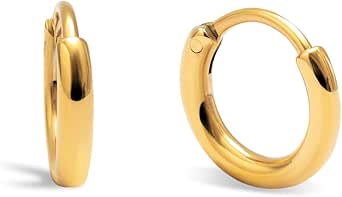 SINGULARU  Pendientes Aro Maria L. Acero con Ba�o en Oro de 18 Kt. Joyas Para Mujer.