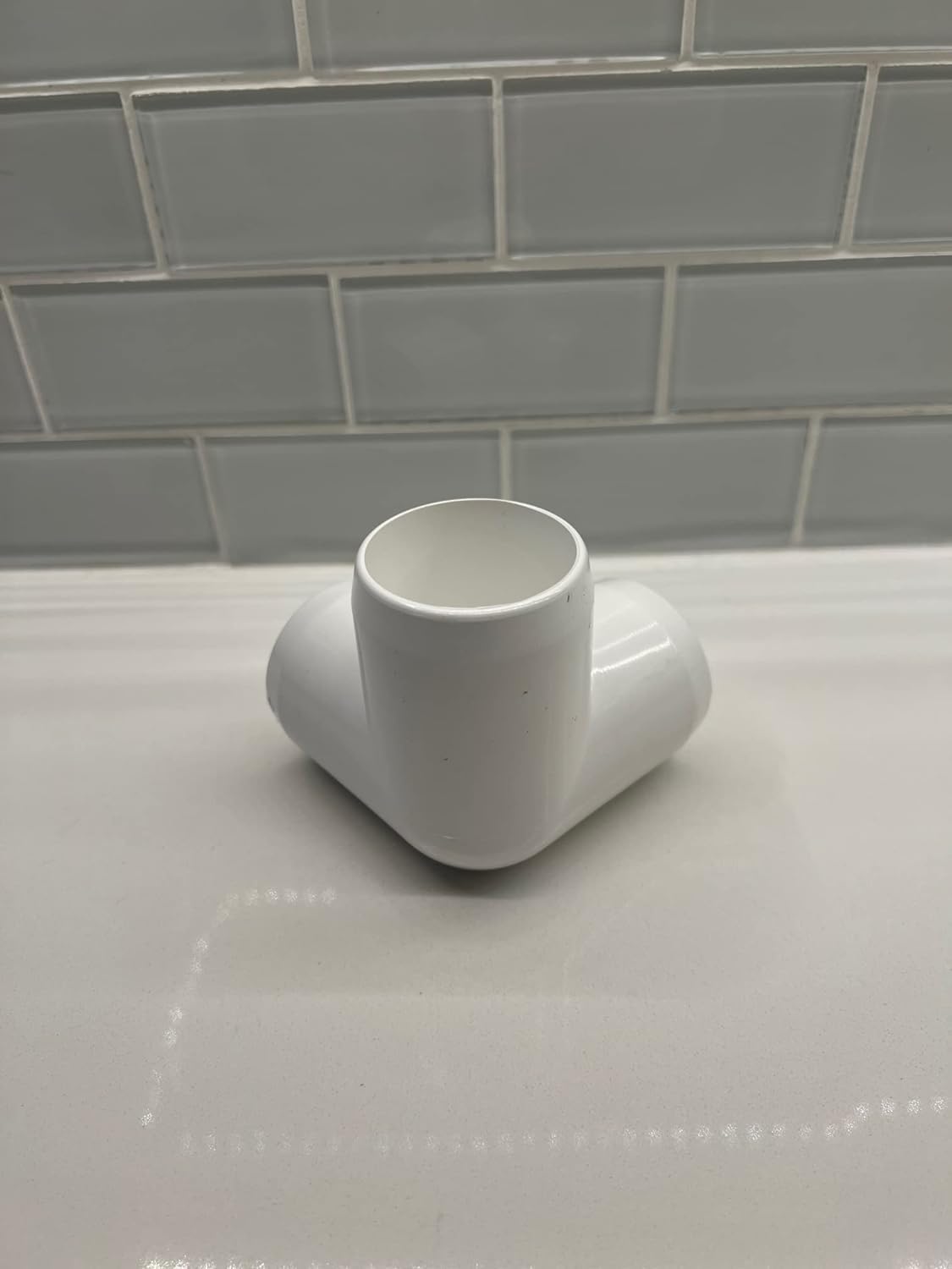 3 Way PVC Pipe Elbow Fitting in White 1.25 Inches, IPP4407-01