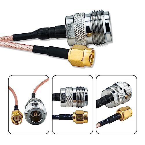 Image of N Type Female to SMA Male RG316 Coaxial Cable 6 Inch Type N to SMA Coaxial Adapter Cable 50Ohms Low Loss N Type to SMA Cable for Router Antenna Signal Enhancer Wireless Adapter