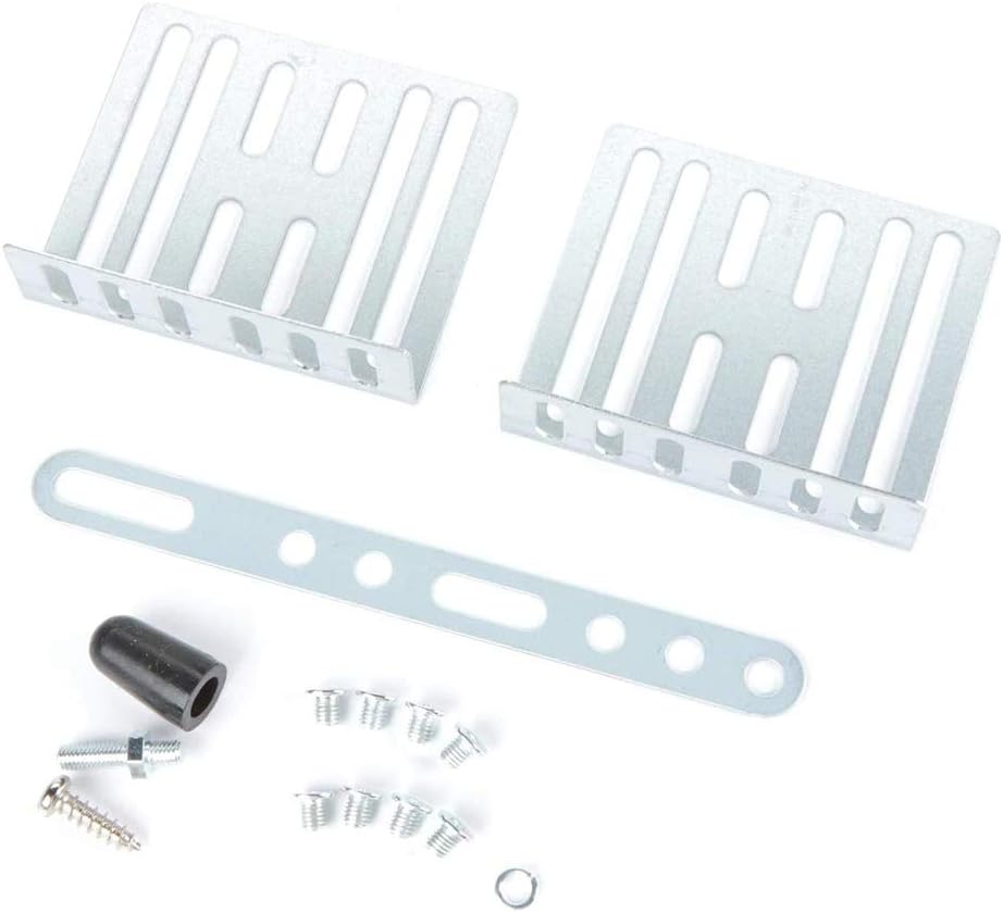 Metal mounting brackets and screws included with the BOSS Audio Systems BV960NV car stereo.