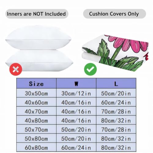 Housse coussin exterieur impermeable 60x80 lot de 2 en lin blanc floral - 5