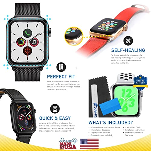 Armorsuit [6 Pack] Militaryshield Screen Protector Designed For Apple Watch Series 7 41Mm & Series 6/Se/5/4 40Mm Max Coverage Anti-Bubble Hd Clear Film #TOP5