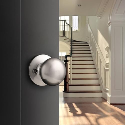 Knobonly 4 Pack Single Side Dummy Door Knob In Satin Nickel Finish, Flat Round Push Pull Door Knob #TOP2