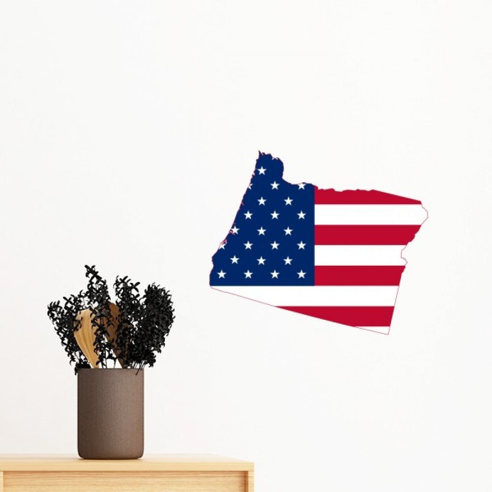 Sticker Forme Oregon Drapeau Américain Autocollant Mural Bricolage
